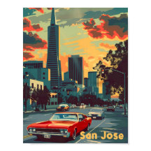 Ilustração da Viagens vintage de San Jose Californ