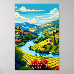 Poster Ilustração da viagens vintage do Vale do Douro