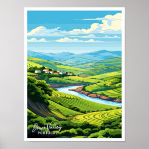 Poster Ilustração da Viagens vintage do Vale do Douro em 