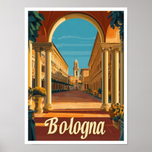 Poster Ilustração da Viagens vintage Itália de Bolonha
