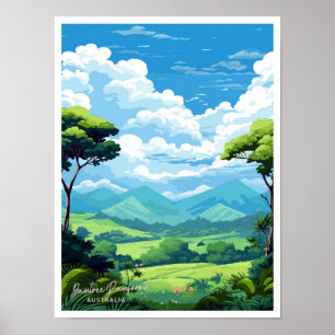 Poster Ilustração Daintree RainForest Austrália Vintage
