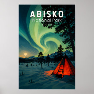Poster Ilustração das Luzes do Norte do Parque Nacional A
