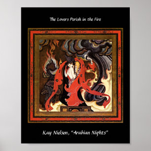 Poster Ilustração de amantes da Noite Árabe de Kay Nielse