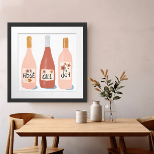 Poster Ilustração de Amantes de Vinho do Dia rosa ALL