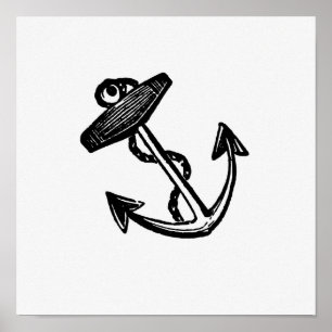 Poster Ilustração de Âncora Vintage