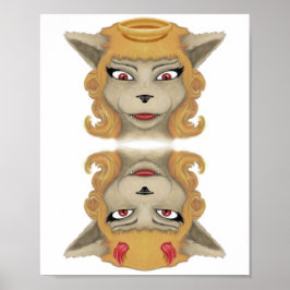 Poster ilustração de animais bonitos de mau gatinho