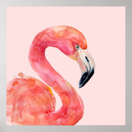 Póster Ilustração de Aquarela de Pássaros Flamingo, de Ve