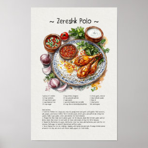 Poster Ilustração de Aquarela do Polo Zeresk   Comida per