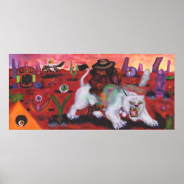 Poster Ilustração de Aquarela O Menino Anda Branco Liones