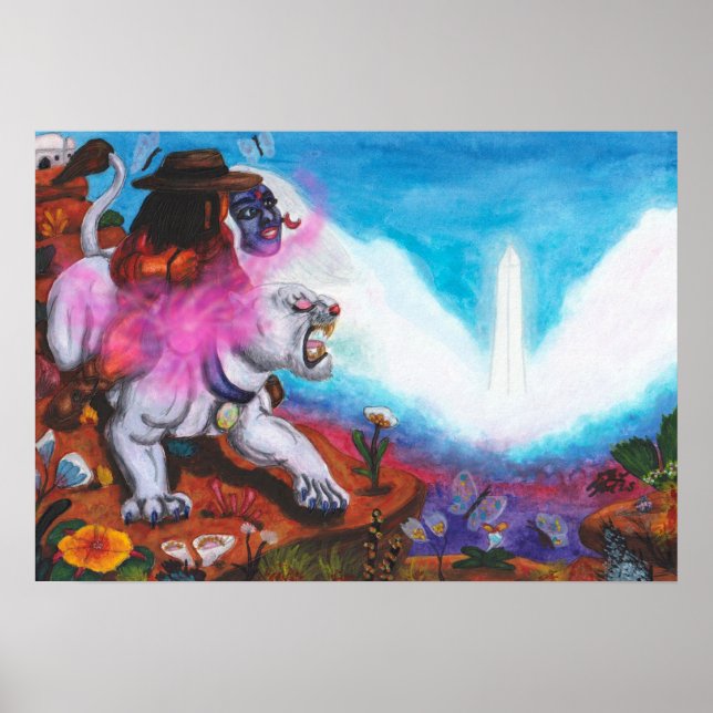 Poster Ilustração de Aquarela O Menino Anda Branco Liones (Frente)