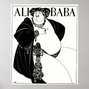 Póster Ilustração de Art Nouveau: Beardsley - Ali Baba