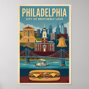 Poster Ilustração de Arte da Cultura da Pensilvânia Filad