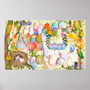 Póster Ilustração de Arte de Aves por Designs de Gemma Or