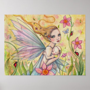Póster Ilustração de Arte de Fada e Fantasia de Bebê