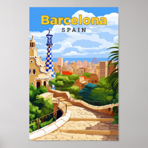 Poster Ilustração de arte Espanha de Barcelona