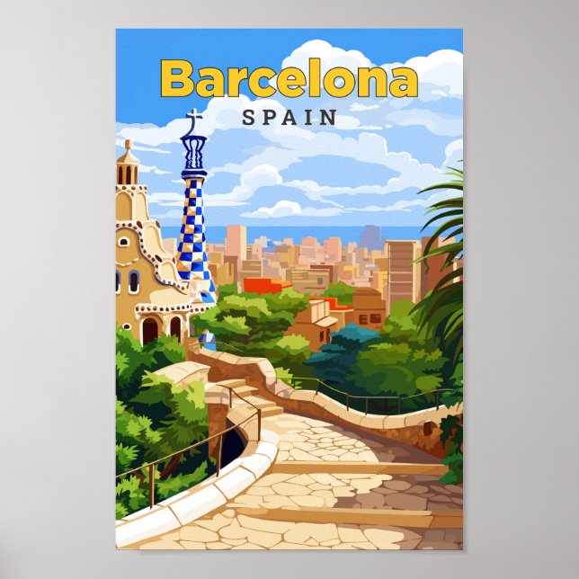 Poster Ilustração de arte Espanha de Barcelona (Frente)