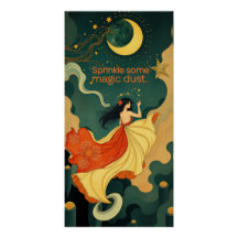 Ilustração de Arte Fantasia Feminina ao Luar