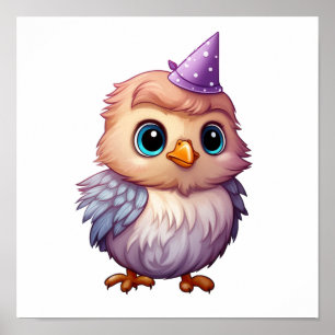 Poster Ilustração de ave de desenho animado