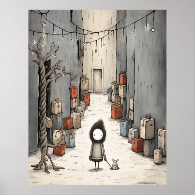 Poster Ilustração de Beco de presentes (Frente)