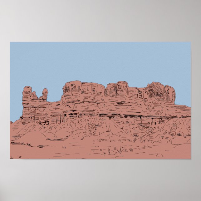Poster Ilustração de Bluff, Utah (Frente)