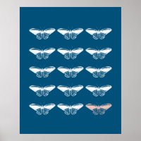 Ilustração de Borboleta Azul na moda Vintage