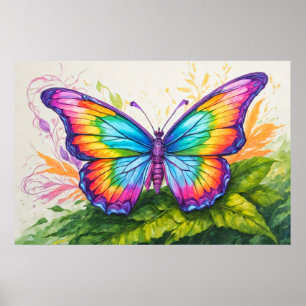 Poster Ilustração de Borboleta Fofo à Toa