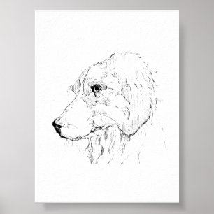 Poster Ilustração de Border Collie – Arte Minimalista