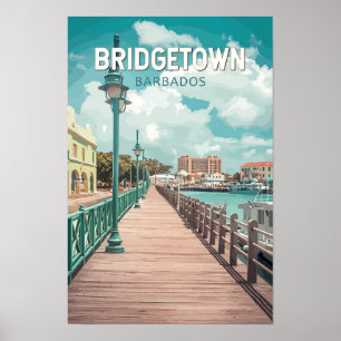 Poster Ilustração de Bridgetown Barbados Arte de Viagem R