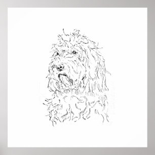 Poster Ilustração de Cachorro, Arte de Parede Cockapoo