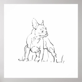 Poster Ilustração de Cachorro Bulldog Francês - Mãe de Ca