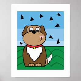 Poster Ilustração de Cachorro Fofo - Arte Infantil de Ani