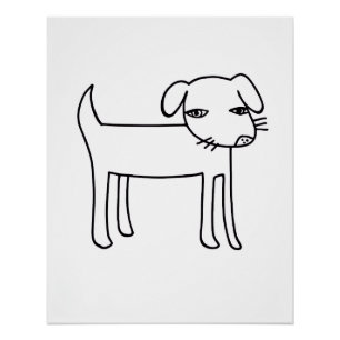 Póster ilustração de cachorro moderno