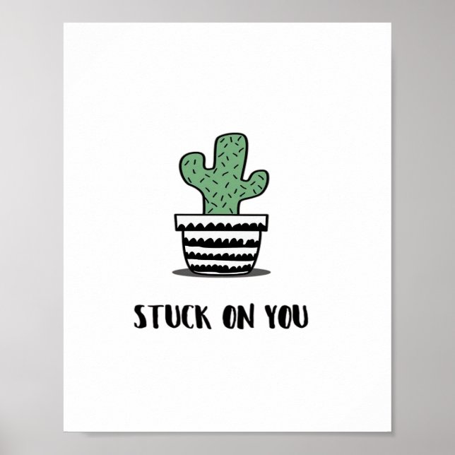 Poster Ilustração de Cactus Preso em Você Design Artístic (Frente)