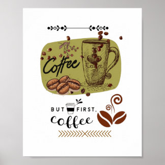 Poster Ilustração de Café