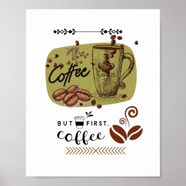 Poster Ilustração de Café (Frente)