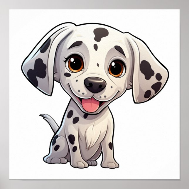 Poster Ilustração de cão de desenho animado (Frente)