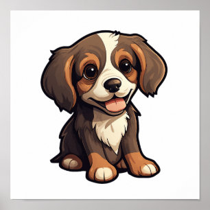 Poster Ilustração de cão de desenho animado