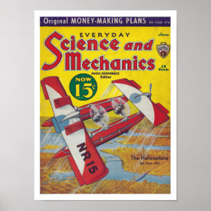 POSTER ILUSTRAÇÃO DE CAPA DE REVISTA VINTAGE DOS ANOS 193
