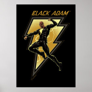 Poster Ilustração de Caractere de Raio de Adão Negro