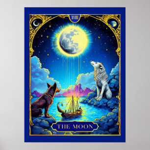 Poster Ilustração de Carta de Tarot, A Lua