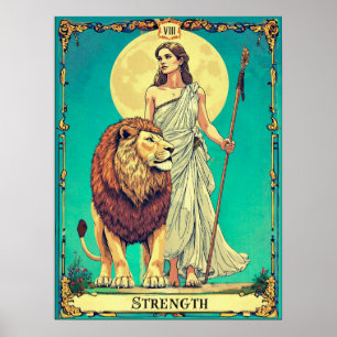Poster Ilustração de Carta de Tarot, Força