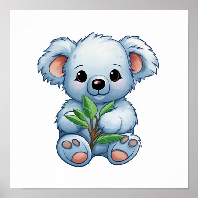 Poster Ilustração de cartoon koala (Frente)
