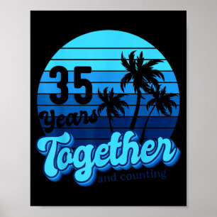 Poster Ilustração de Casais Navegando Juntos há 35 Anos