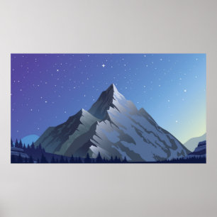 Poster Ilustração de céu estrelado