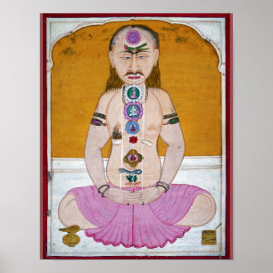 Poster Ilustração de Chakra Yoga para Meditação