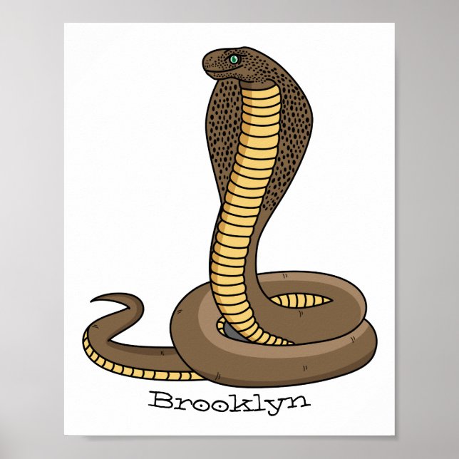 Poster Ilustração de cobra da cobra castanha (Frente)