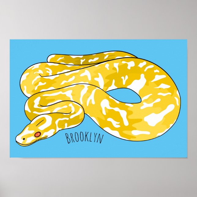 Poster Ilustração de cobra de pitão birmanês (Frente)