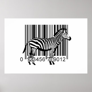 Póster Ilustração de Código de Barras Zebra