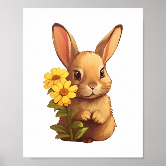 Poster Ilustração de coelho de desenho animado (Frente)