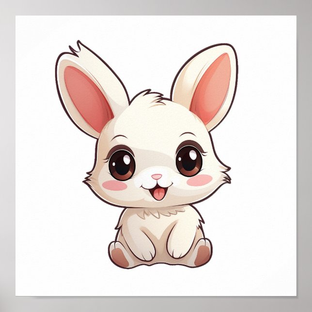 Poster Ilustração de coelho de desenho animado (Frente)